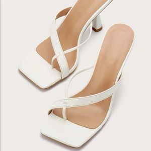 White Stiletto Sandals